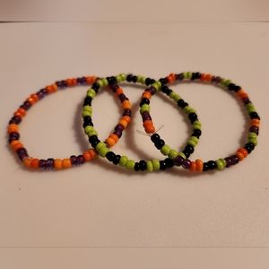 Handmade Halloween Beaded Bracelet Set